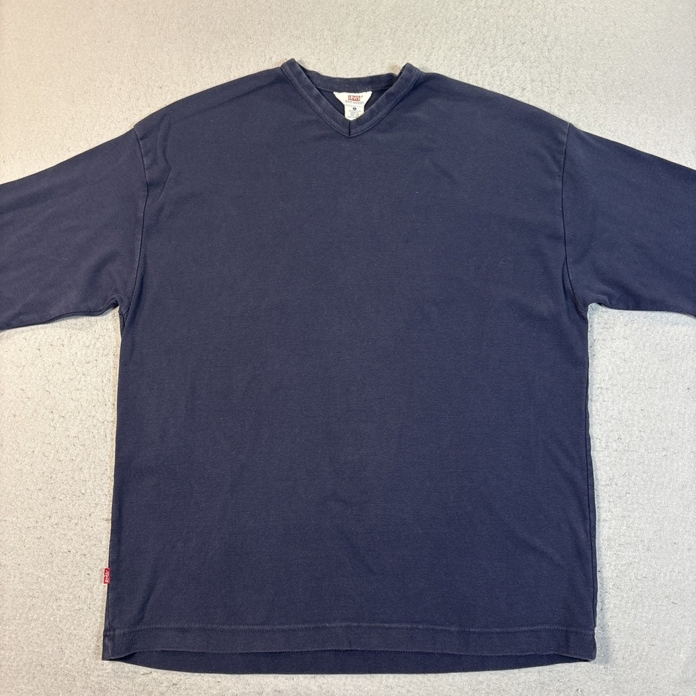 Levi's Dry Goods Men's‎ Navy Long Sleeve 100% Cotton Crew Neck Logo T-Shirt L